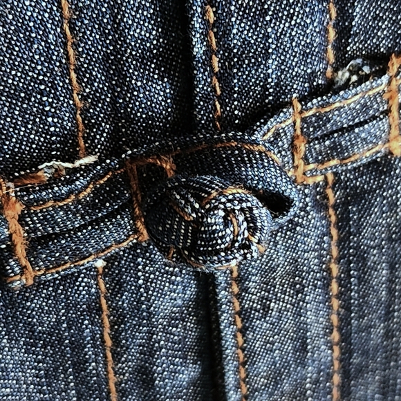 Vintage Y2K Denim Dress Women XL 16 Sleeveless Button Front Blue Dark Wash Jean - Picture 8 of 9